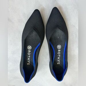 SOLD Rothy's Black and Blue Pointed Flats 8.5